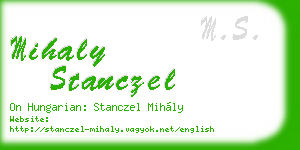 mihaly stanczel business card